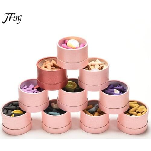 25 pcs/lot Colorful Fragrance Triple Scent Incense Cones Home Decor Incienso Encens with Tray