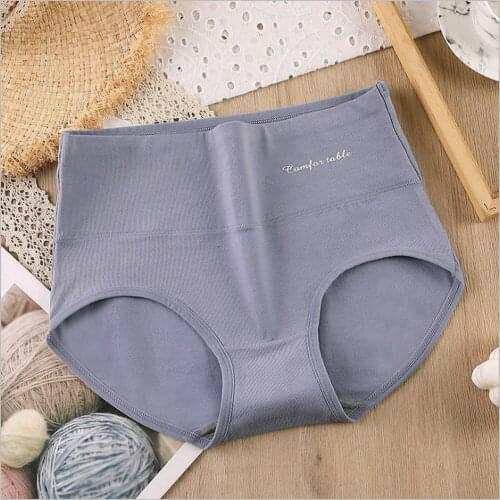 3/5PCS High Waist Letter Cotton Panties Breathable Honeycomb Crotch Underwear Plus Size Briefs Lingerie Women