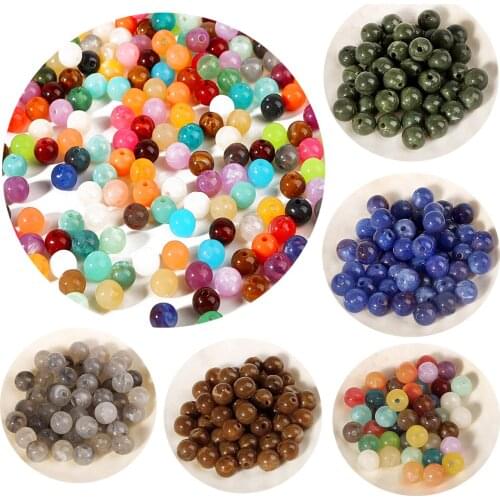 6mm 8mm 10mm Opaque Acrylic Plastic Smooth Beads Round Pearl Spacer Loose Beads For Jewelry Making DIY Jewelry Accessories