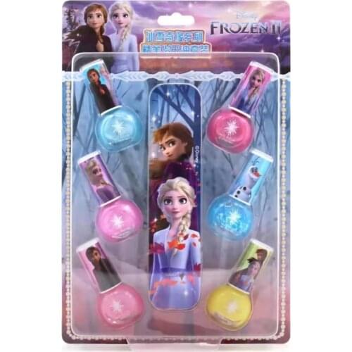 6 Pcs/set Disney Frozen Snow White Sofia Childrens Nail Polish Cartoon Anime Figure Princess Six-color Waterproof Nail-Polish