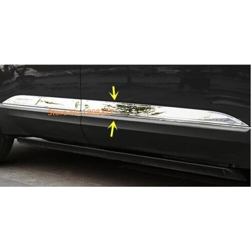 Car Cover Detector Stainless Steel Side Door Body Trim Sticks Strip Molding For VW Volkswagen Teramont Atlas 2017 2018 2019 2020