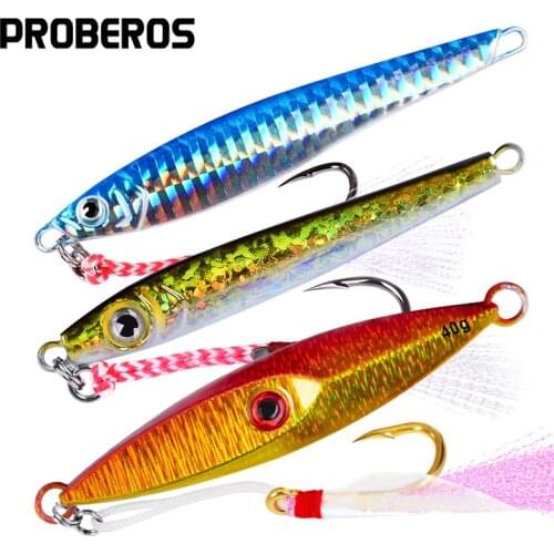 1PC Jigging Lead Fish 40G-35G-35G/8.5cm-8cm-9cm Metal Jig Fishing Lure with Nepal Hooks 5-6 Colors Wobbler Artificial Hard Bait