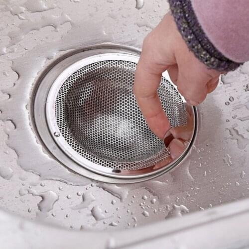 Stainless Steel Kitchen Sink Filter Bathroom Floor Drain Bathtub Hair Stopper Bathroom Sewer Hair Filter Sticker