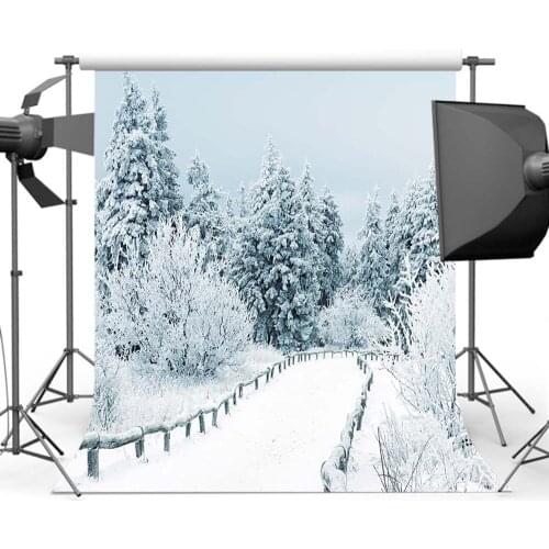 Mehofoto Snow Forest Background for Photography Winter Backdrop for Photo Studio Computer Printed CM-6507