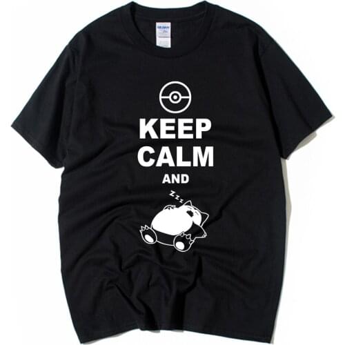 Cotton Boy Man Short Sleeve T Shirt Cartoon Totoro Keep Clam And Sleep Couple Clothes Summer ZIIART