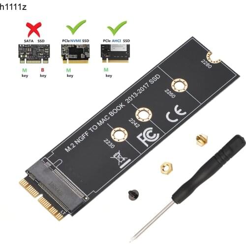 M.2 NVME SSD Convert Adapter Card for MacBook Air Pro Retina 2013-2017 NVME/AHCI SSD Upgraded Kit For A1465 A1466 A1398 A1502 M2
