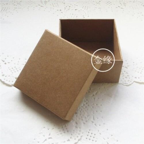 Retail Brown 10Pcs/Lot 9*9+4.5cm Kraft Paper Packing Box For DIY Soap Gift Jewel Package Retro Craft Paper Cardboard Boxes