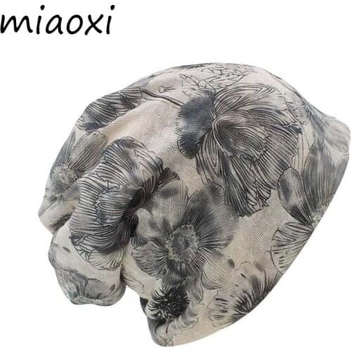 Miaoxi Sale New Fashion Women Knit Warm Hat Scarf Two Used Woman Flora Cap Beanie Skullies For Girl Autumn Caps Bonnet