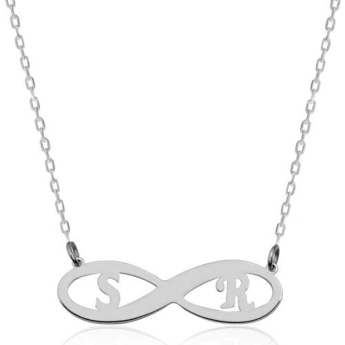 Real Silver 925 Jewelry Silver Infinity Letter Necklace