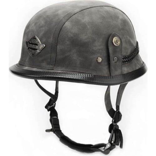 German Helmet Cafe Racer Helmet Half Face Motorcycle Casco Moto WWII Style Retro Vintage Leather Motorcycle Helmet Unisex