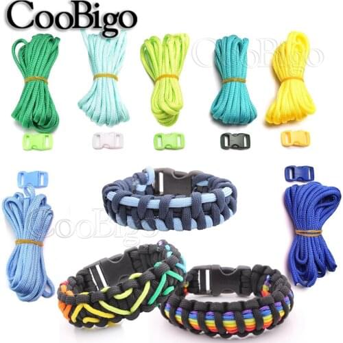 Paracord Bracelet Buckle Set Survival Wristband Part 550 Cord Parachute Rope 10ft Side Release Buckle 15mm DIY Craft Accessories