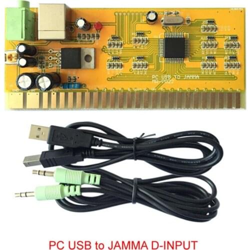 Professional 2-players PC USB to Jamma D-input Converter Control Board PCB Panel for Coin-operated Arcade Game Machine