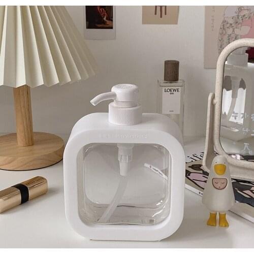 Transparent Bottle Plastic Liquid Soap Dispenser Push-Type Simple Ins Style Large-Capacity Hand Sanitizer Bathroom Accessories