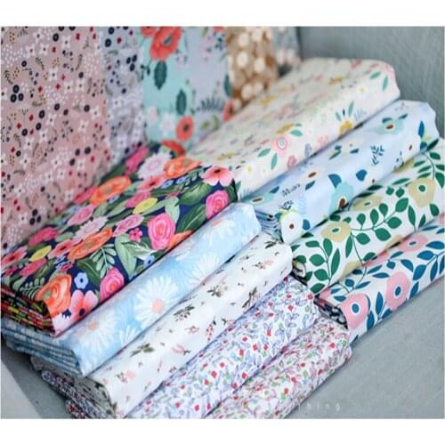 Pure cotton small floral printing twill cotton fabric childrens clothing skirt sewing fabric DIY cotton fabric