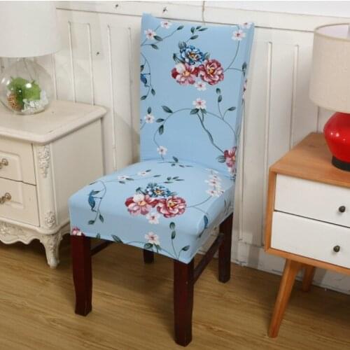 Flower Printing Removable Chair Cover Big Elastic Slipcover Modern Kitchen Seat Case Stretch Chair Cover For Banquet