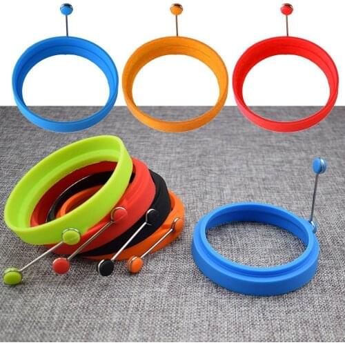 Silicone Egg Cook Mold Kitchen Cooking Tools Round Handles Mold Nonstick Ring Rings Kitchen Fried Frying Egg W Pancake Tool P3Z1