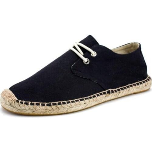 Black Linen Hemp Wrap Mens Shoes Espadrilles Fisherman Men Canvas Shoes Breathable Mens Loafers boat driving shoes553