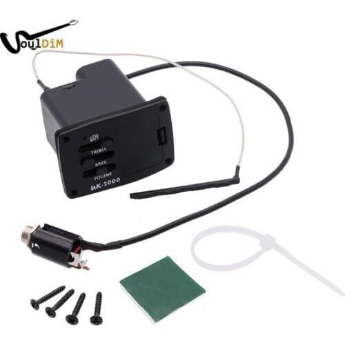 UK2000 2 Band Pickup EQ Equalizer Preamp for Ukulele Mini Guitar Black