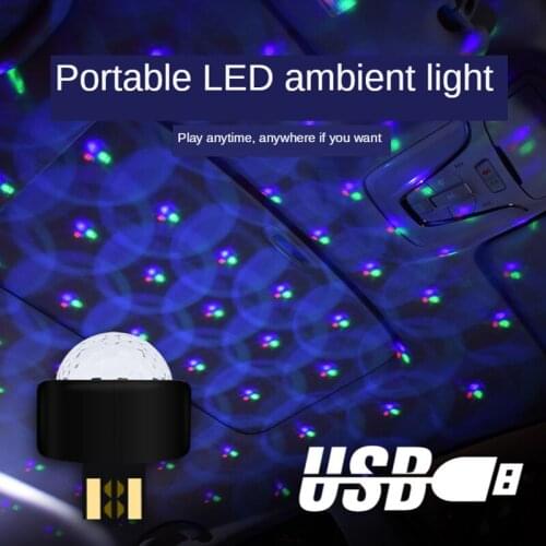 Car Interior Decoration LED Mini Rhythm Lights Little Magic Ball Stage Disco Colorful USB Atmosphere Lights
