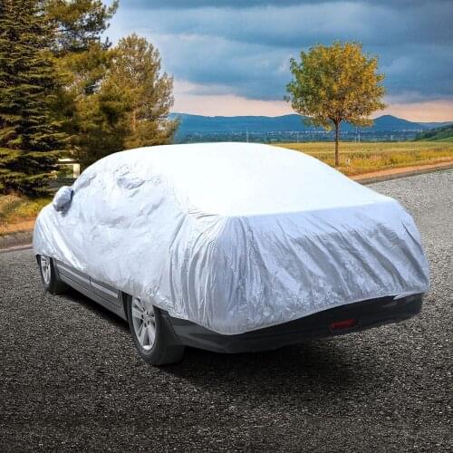 Universal Full Car Snow Ice Sun UV Rain Shade Cover Outdoor Protector Size (Silver)
