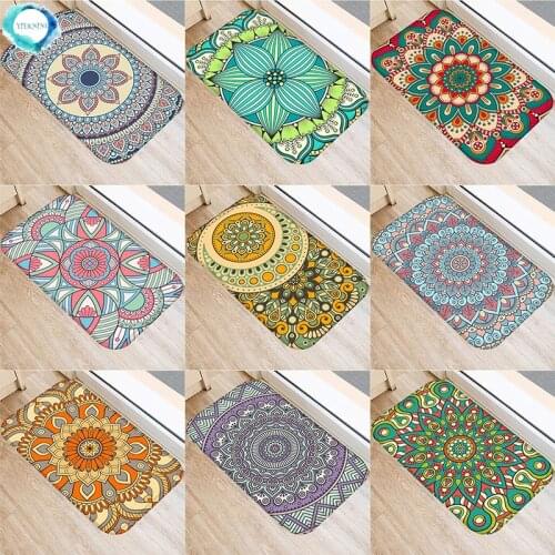 1PC 40x60cm Mandala Doormat Geometry Patte Fashion Mats Entrance Doormats Washable Kitchen Mats for Home Floor Bathroom