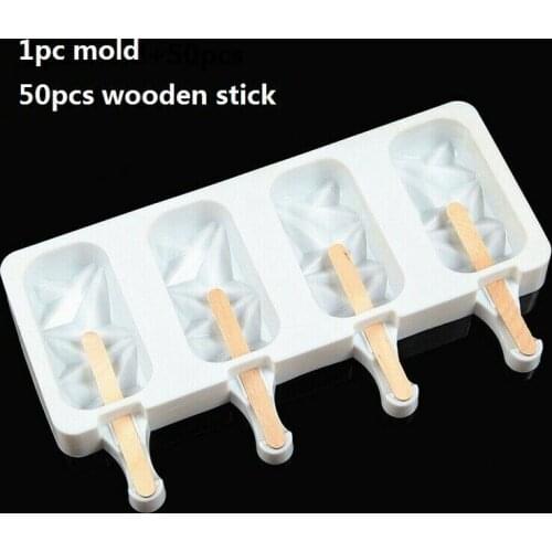 1pc Popsicle Silicone Cake Dessert Baking Mold Geometric Shaped Cakesicle Mould Kitchen DIY Making Lollipop Tools