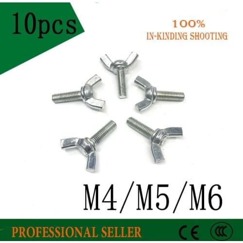 10pcs M4/M5/M6 DIN315 Butterfly Bolt Fastener Twist Wing Screw Claw Thumb Blots Galvanized