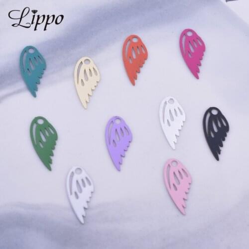 100pcs AC11390 6*14mm Brass Small Wing Charms Thin Wings DIY Earring Pendant Hanging Jewelry Decoration
