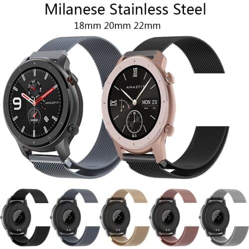 18MM 20MM 22MM Strap For Garmin Vivoactive 3 4 4S Smart Watch Bands Magnetic Loop Wristband Straps For Vivoactive 3 Music Correa