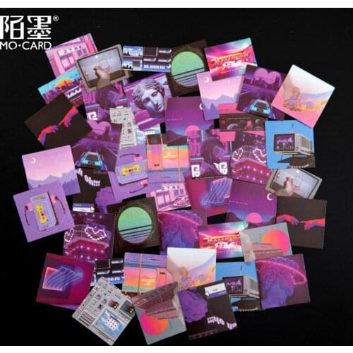 46 pcs/box, night buoyancy sticker, Art hand account album decoration Japanese paper decoration collage Stick stationery sticker