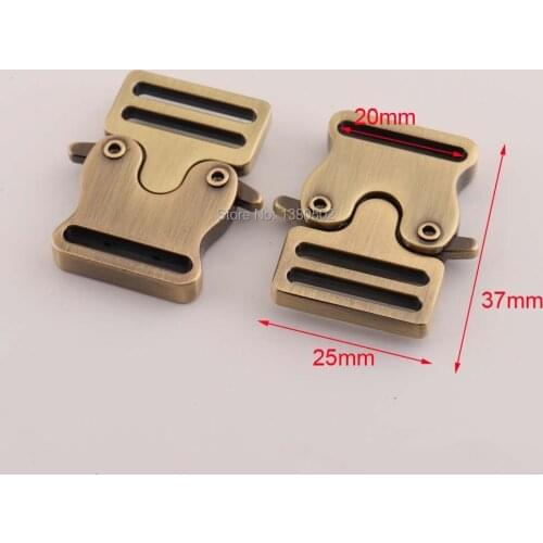 6pcs/lot 20mm inner Top Quality Bronze Color Metal side Release Buckle for Pet Collars Buckles