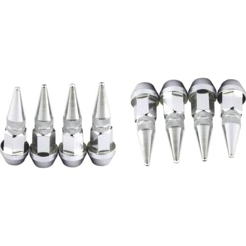 8X Metal Wheel / Tire Valve Stem Car-Truck Air Caps Covers Silver