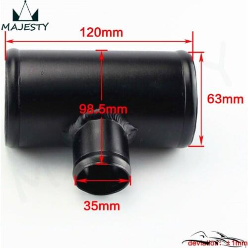 2.5" T-Pipe Aluminum Pipe 63mm To 63mm T Piece Shape Tube Pipe for 35mm OD