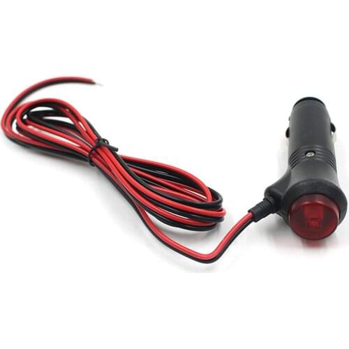 12V 24V Car Motorcycle Male Cigarette Lighter Socket Plug Connector 1.5m wire with Switch Charger Cable Socket Car Replacement