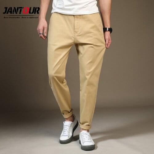 Jantour Men Pants Autumn Winter Fashion 4 Colour Pantalon High Elasticity Slim Trousers Casual Business Pants Man Plus Size 48