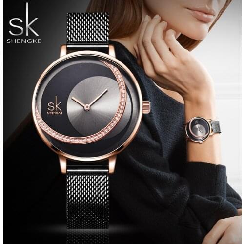 SK Fashion Luxury Brand Women Quartz Watch Creative Thin Ladies Wrist Watch For Montre Femme 2021 Female Clock relogio feminino