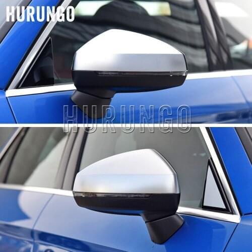 For Audi A3 8V S3 RS3 Side Wing Mirror Covers Caps Silver Matt chrome Brushed Aluminum 2013 2016 2017 2018 Replacement