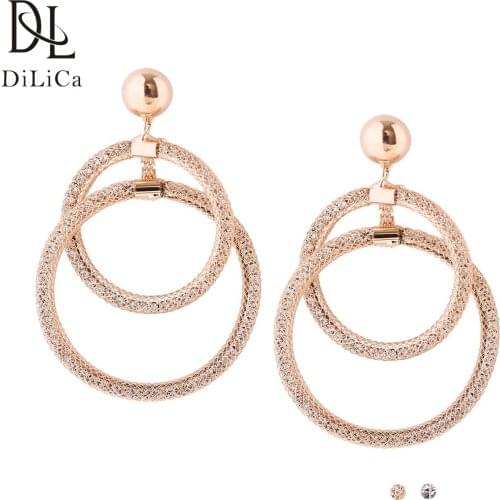 DiLiCa Fashion Drop Dangle Earrings Women Trendy Geometric Statement Earrings Female Big Earring Jewelry brinco feminino