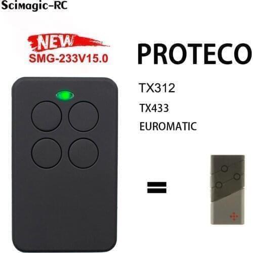 For PROTECO TX312,TX433,EUROMATIC 433.92MHz Fixed Code Garage Door Remote Control Duplicator Opener Control