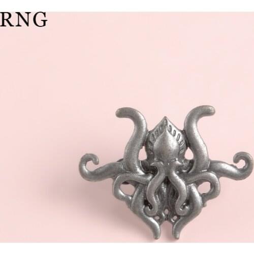 RNG Personalized Silvery Multi clawed Octopus king looks like spider angry expression Metal Lapel Enamel Pins