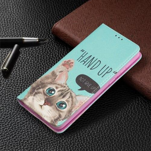 Leather Case For Huawei P40 P30 Lite E Pro Cute Cartoon Painting Magnet Flip Book Case Cover For Huawei P Smart Z 2019 2020 2021