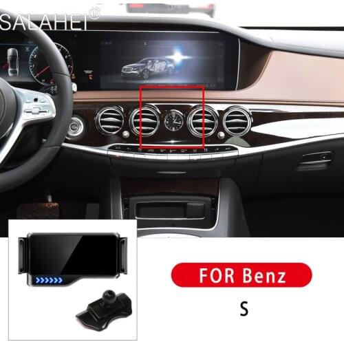 Full Of Creative Car Phone Holder Air Outlet Snap-type For Benz S Class W222 X222 V222 Auto Induction GPS Bracket Car Accessorie