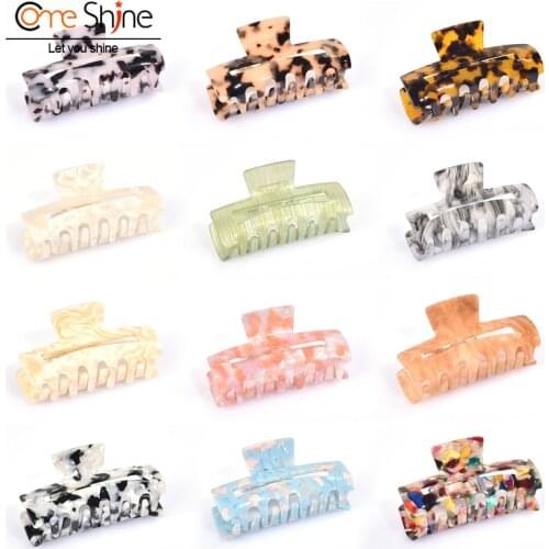 Acetate Large Hair Claw Clips for Women Tortoise Barrettes Rectangle Shape Clips Fashion Colorful Hair Band Headwear