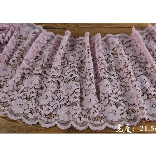 2 Meters Purple Color Floral Venice Guipure Bridal Sewing Lace Trim Elastic Flower Pattern Lace Fabric 21.5cm