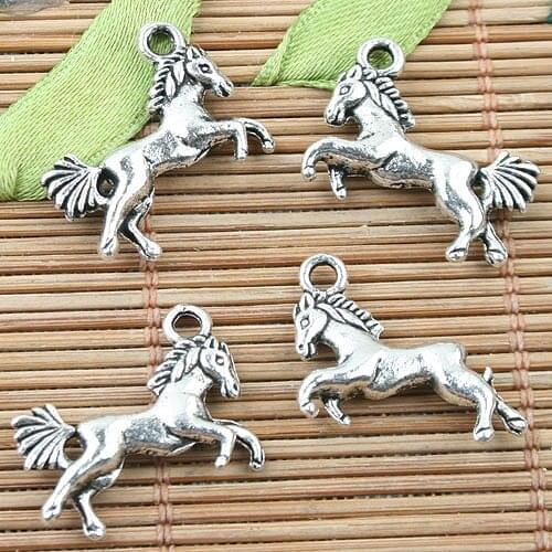 Alloy metal Tibetan Silver mini horse design charms 24pcs EF0025