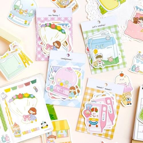 Cute Cartoon Boy Girl Memo Pad sticky Notes Paper Sticker Material Escolar Notepad Kawaii Stationery Office School Supplies