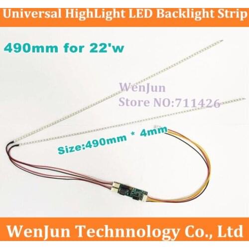 Hot Sale 490mm Adjustable brightness led backlight strip kit,Update 22inch-wide LCD CCFL panel to LED backlight