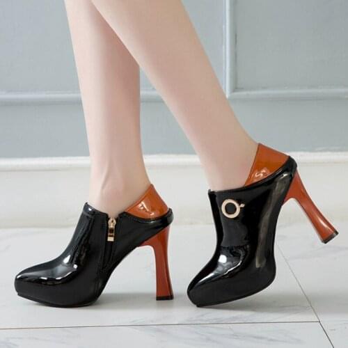 2021 Autumn New Side Zipper Pointed Ultra-high Heel Large Single Shoe Womens-t2185