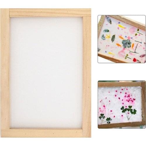 Wholesale Retro Paper Making Kit Mould Screen Frame DIY Dried Flowers Art Crafts Handcraft 20x30cm