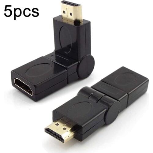 5pcs 360 Rotation Adjustable HDMI-compatible Male to Female Connector Adapter Extension Cable Converters for Desktop PC 4K 3D